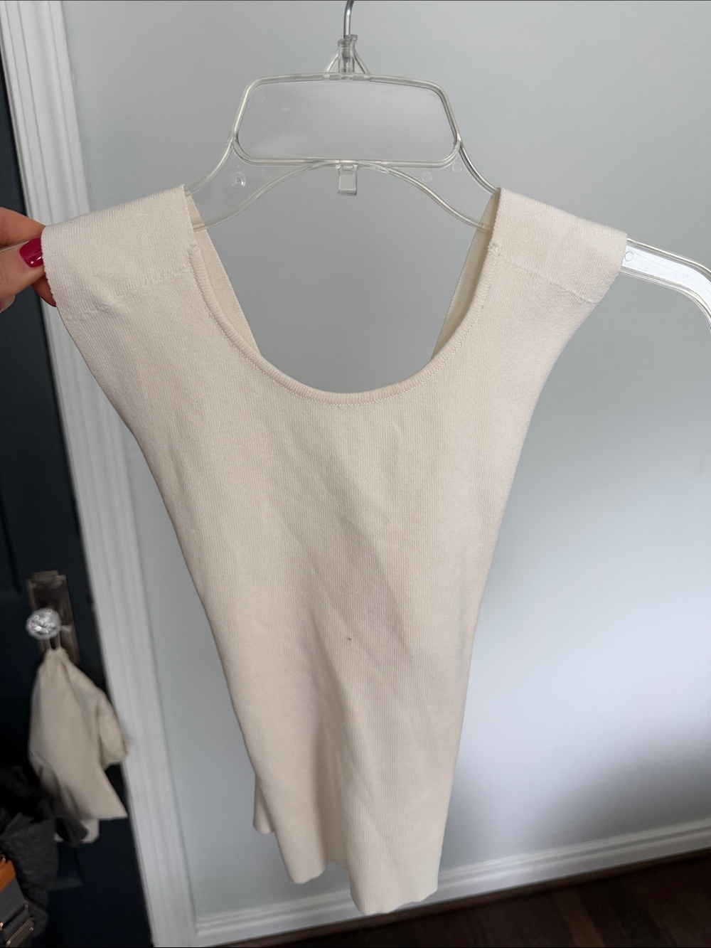 Cream Knit Tank Top Zara